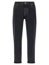 Brunello Cucinelli Dyed Jeans With Back Pocket And Belt Loops In Black