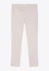 Brunello Cucinelli Regular Cotton Pants With Pockets And Loops In Gray