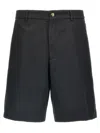 Brunello Cucinelli Garment-dyed Cotton Bermuda Shorts In Black