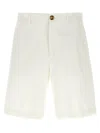 Brunello Cucinelli Garment-dyed Cotton Bermuda Shorts In White