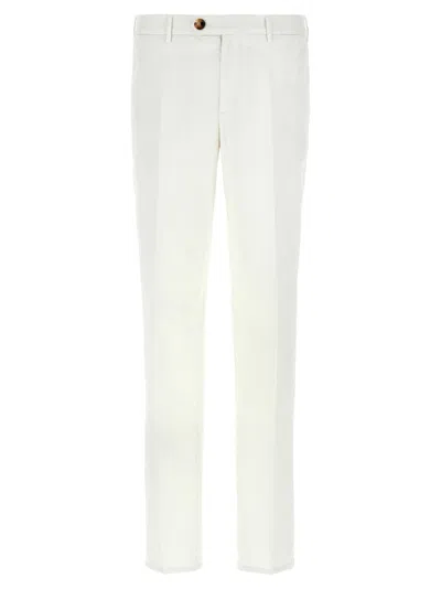 Brunello Cucinelli Garment-dyed Cotton Chinos With Classic Straight Leg In White