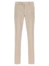 Brunello Cucinelli Garment-dyed Cotton Chinos With Zip Closure In Neutral
