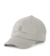 Brunello Cucinelli Lightweight Techno Fabric Cap With Tennis Print Hats In Brown