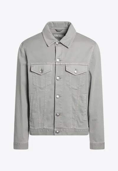 BRUNELLO CUCINELLI GARMENT-DYED DENIM JACKET