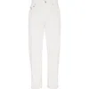 Brunello Cucinelli Straight-leg Logo-embroidered Jeans In White