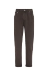 Brunello Cucinelli Garment-dyed Denim Trousers In Coffee