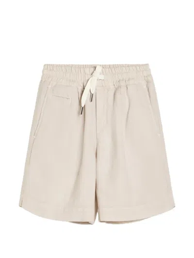 Brunello Cucinelli Kids' Garment-dyed Drawstring Shorts In Neutral