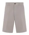 Brunello Cucinelli Garment-dyed Bermuda Shorts In Twisted Cotton Gabar In Gray