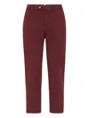 Brunello Cucinelli Garment-dyed Gabardine Trousers In Red