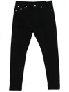 Brunello Cucinelli Slim-fit Straight-leg Logo-embroidered Jeans In ブラック