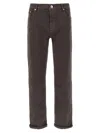 Brunello Cucinelli Dyed Jeans With Back Pocket And Belt Loops In Gray