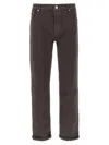 Brunello Cucinelli Dyed Jeans With Back Pocket And Belt Loops In Gray