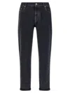 Brunello Cucinelli Dyed Jeans With Back Pocket And Belt Loops In Blue