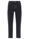 Brunello Cucinelli Dyed Jeans With Back Pocket And Belt Loops In Blue