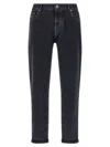 Brunello Cucinelli Dyed Jeans With Back Pocket And Belt Loops In Blue