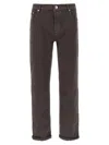 Brunello Cucinelli Dyed Jeans With Back Pocket And Belt Loops In Gray