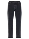 Brunello Cucinelli Dyed Jeans With Back Pocket And Belt Loops In Blue