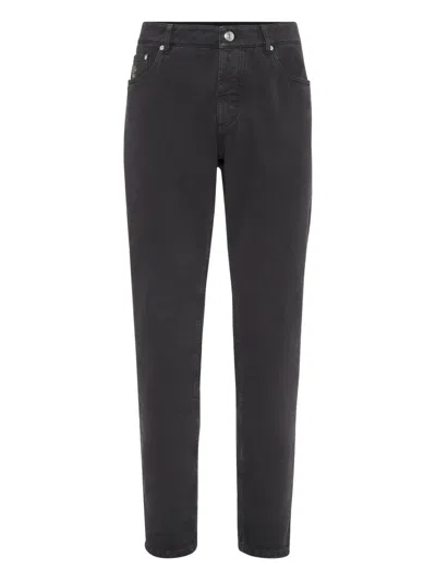 Brunello Cucinelli Garment-dyed Jeans In Gray