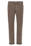 Brunello Cucinelli Garment-dyed Cotton Denim Jeans In Sand
