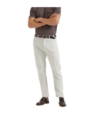 Brunello Cucinelli Garment-dyed Jeans In White