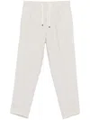 Brunello Cucinelli Men Leisure Fit Pants With Drawstring In Neutral