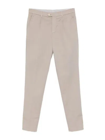 Brunello Cucinelli Garment-dyed Leisure Fit Pants In Neutral