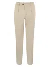 BRUNELLO CUCINELLI BRUNELLO CUCINELLI GARMENT DYED LEISURE FIT TROUSERS IN AMERICAN PIMA COMFORT COTTON WITH PLEATS