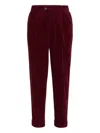 Brunello Cucinelli Garment-dyed Leisure Fit Trousers In Cotton Corduroy With Pleat Clothing In Red