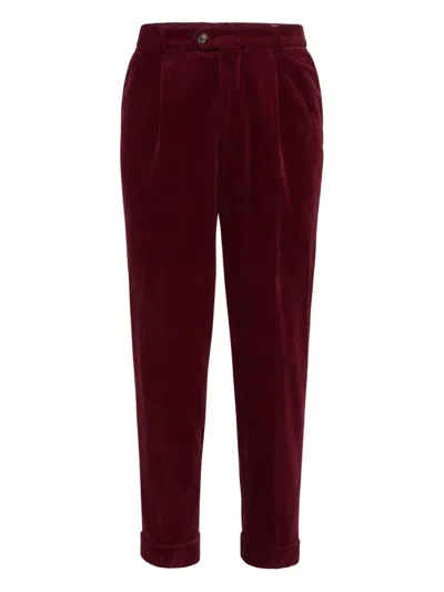 BRUNELLO CUCINELLI GARMENT-DYED LEISURE FIT TROUSERS IN COTTON CORDUROY WITH PLEAT