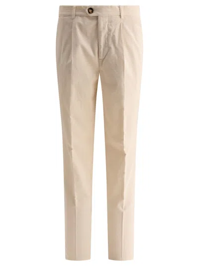 BRUNELLO CUCINELLI BRUNELLO CUCINELLI GARMENT DYED LEISURE FIT TROUSERS WITH PLEATS