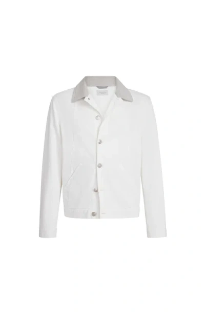 Brunello Cucinelli Garment-dyed Outerwear Jacket In White