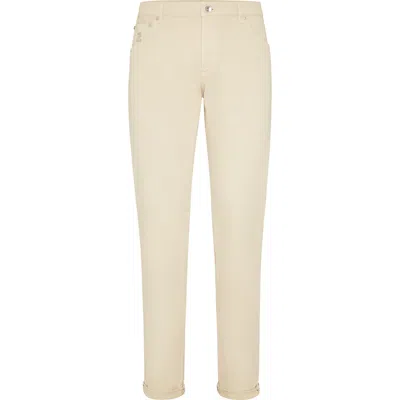 Brunello Cucinelli Garment-dyed Trousers In Neutral