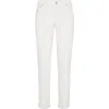 Brunello Cucinelli Straight Trousers With Belt Loops And Embroidered Detail In White