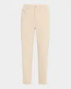 Brunello Cucinelli Garment Dyed Twill Tapered-leg Jeans With Monili Trim In C9593 Quartz