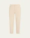 Brunello Cucinelli Garment Dyed Twill Tapered-leg Jeans With Monili Trim In C9593 Quartz