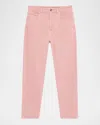 Brunello Cucinelli Garment Dyed Twill Tapered-leg Jeans With Monili Trim In Peony Pink