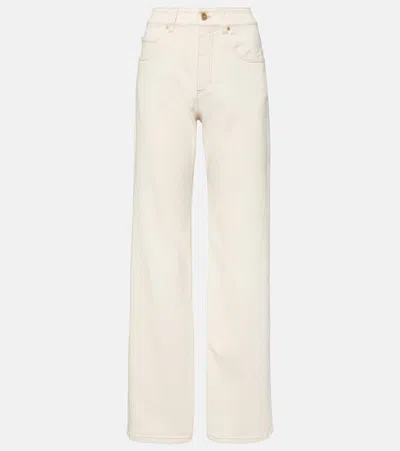 Brunello Cucinelli Garment-dyed Wide-leg Jeans In Neutrals