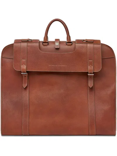 Brunello Cucinelli Garment Luggage Bag In Brown