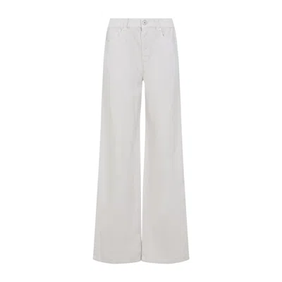 Brunello Cucinelli Garment-dyed Cotton And Linen Contemporary Trousers In With Monili In Multi