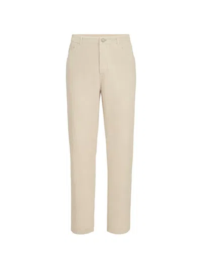 Brunello Cucinelli Garment-dyed Five-pocket Trousers In Cotton Narrow-wale Corduroy In Neutral