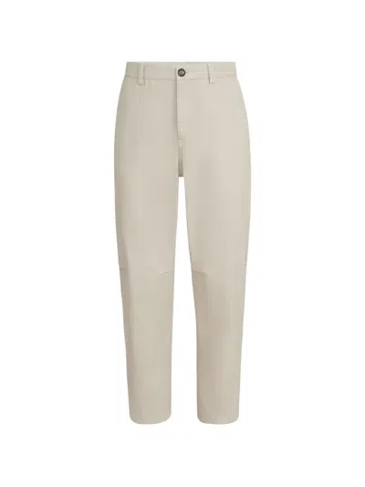 Brunello Cucinelli Garment-dyed Trousers In Peached Cotton Gabardine In Neutral