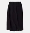 Brunello Cucinelli Gathered Cotton-blend Midi Skirt In Black