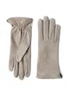 Brunello Cucinelli Gathered-detail Leather Gloves In Gray