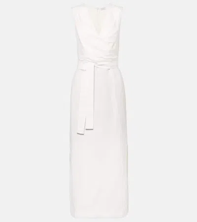 Brunello Cucinelli Gathered Midi Dress In Brown