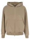 Brunello Cucinelli Hooded Kangaroo Pocket Top With Ribbed Cuffs In Brown