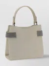 BRUNELLO CUCINELLI GEOMETRIC DESIGN CALFSKIN TOTE BAG