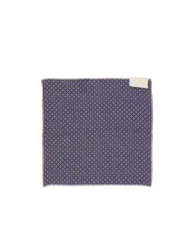 Brunello Cucinelli Geometric Designed Pocket Square In Gray