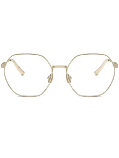 Brunello Cucinelli Geometric-frame Glasses In Gold