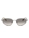 Brunello Cucinelli Bc2008st Titanium Oval Sunglasses In Silver