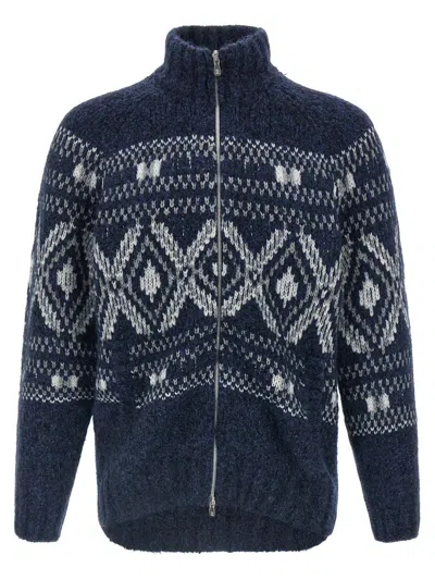 BRUNELLO CUCINELLI BRUNELLO CUCINELLI 'GEOMETRIC JACQUARD' CARDIGAN
